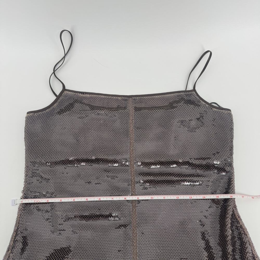 A.L.C. Dani Mini Dress Womens Size Large Sequin Slip Party Brown Sexy Cocktail - Picture 9 of 10